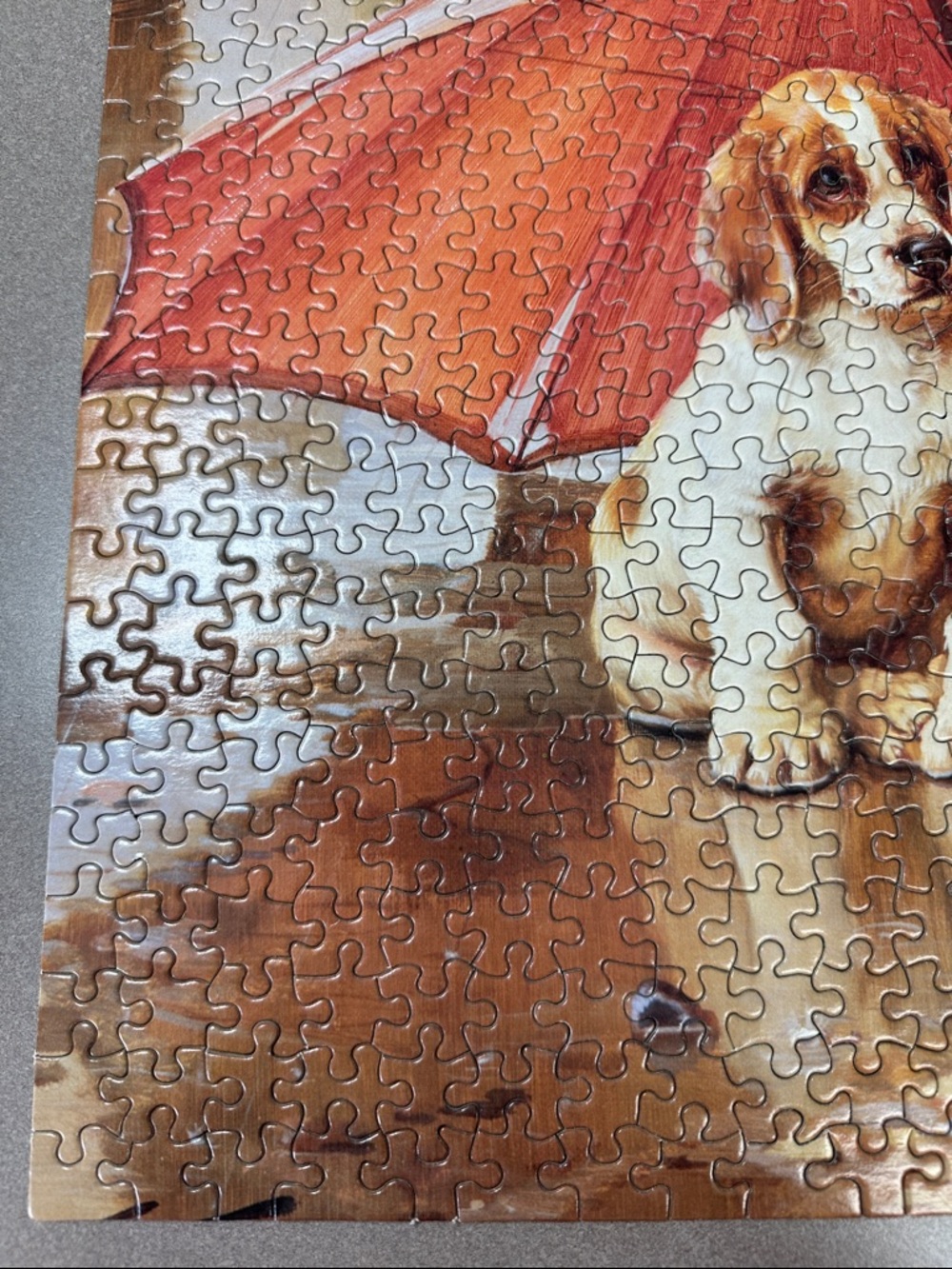 Guild 550-Piece Puppies with Umbrella Jigsaw Puzzle - Orange/Brown - Picture 8 of 10